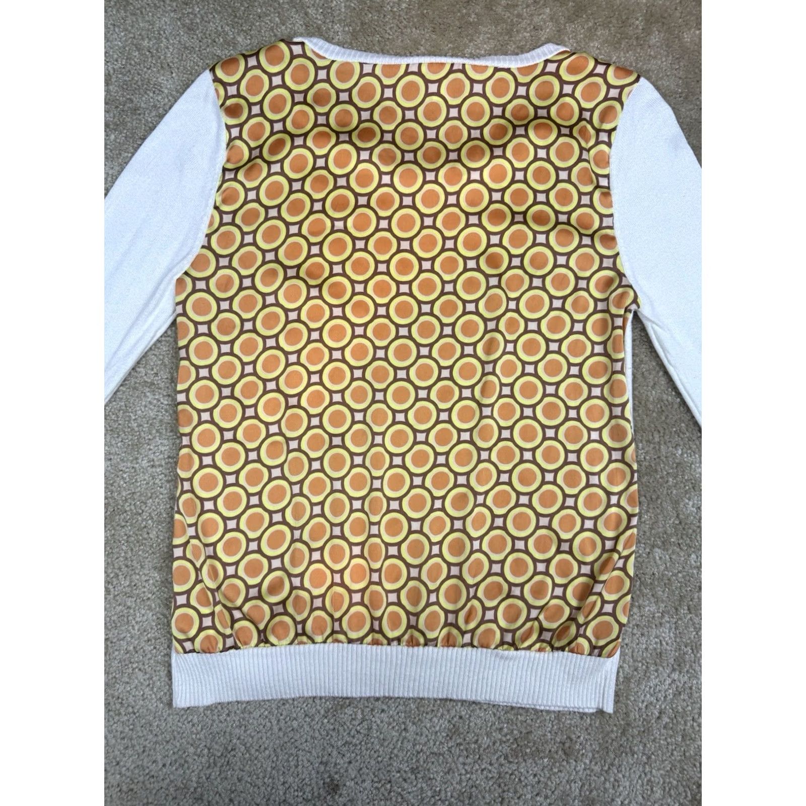 Forever 21 FOREVER 21 Women’s Medium White Lightweight Sweater 70s 60s Back Panel Size M / US 6-8 / IT 42-44 - 6 Thumbnail