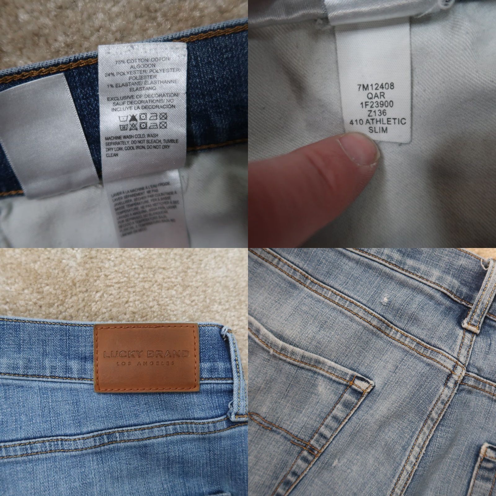 Lucky Brand Lucky Brand 410 Jeans Men Athletic Slim Straight 36x32 Blue Denim Grounded by 5-Pocket Design Size US 36 / EU 52 - 8 Thumbnail