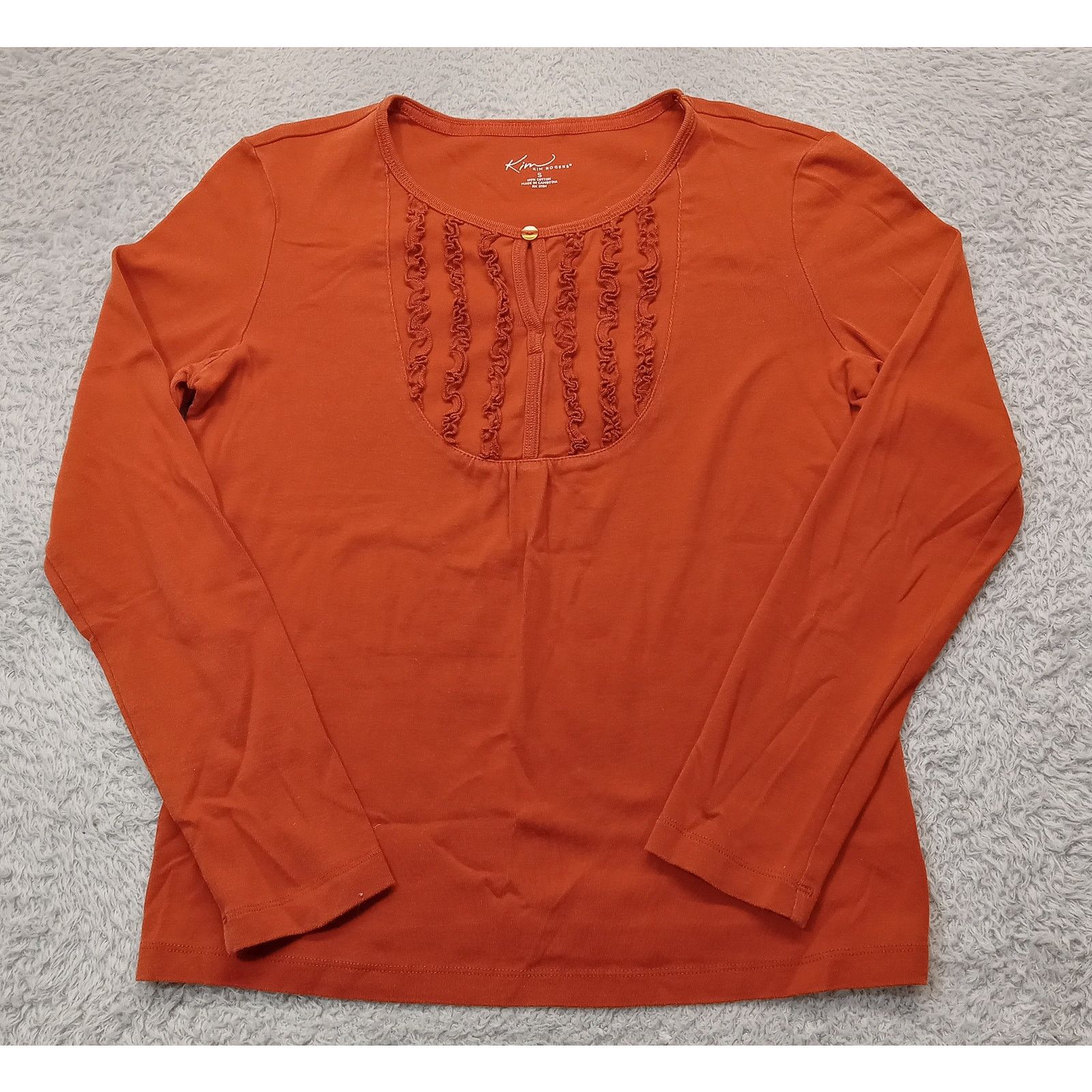 & Other Stories Kim Rogers Top S Women's Long Sleeve Pullover Orange Cotton Size S / US 4 / IT 40 - 1 Thumbnail