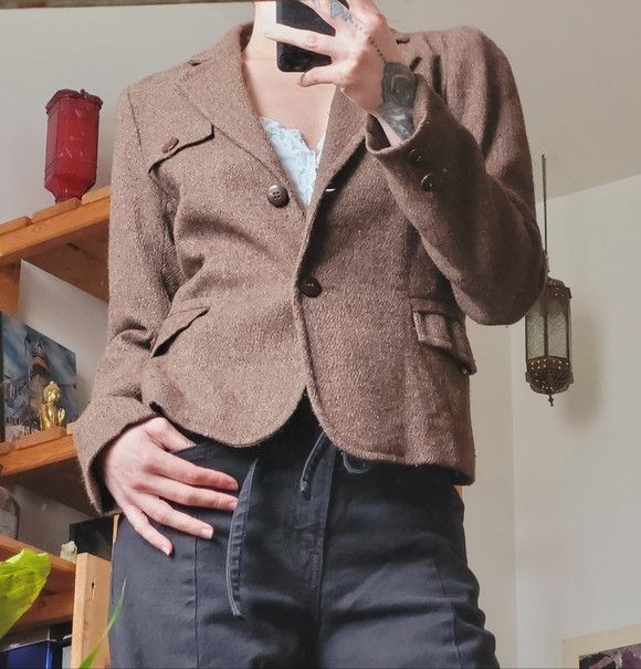 Other Incalpaca Tpx Alpaca Wool Brown Blazer - Size S Size S / US 4 / IT 40 - 3 Thumbnail
