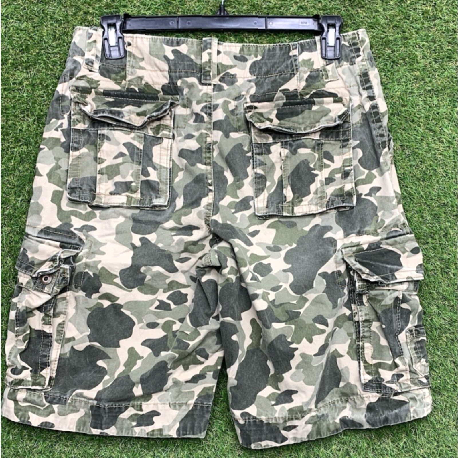 Vintage Aeropostale Cargo Shorts Mens 32 Army Green Camo Y2K Skater Grunge 90s Size US 32 / EU 48 - 2 Thumbnail