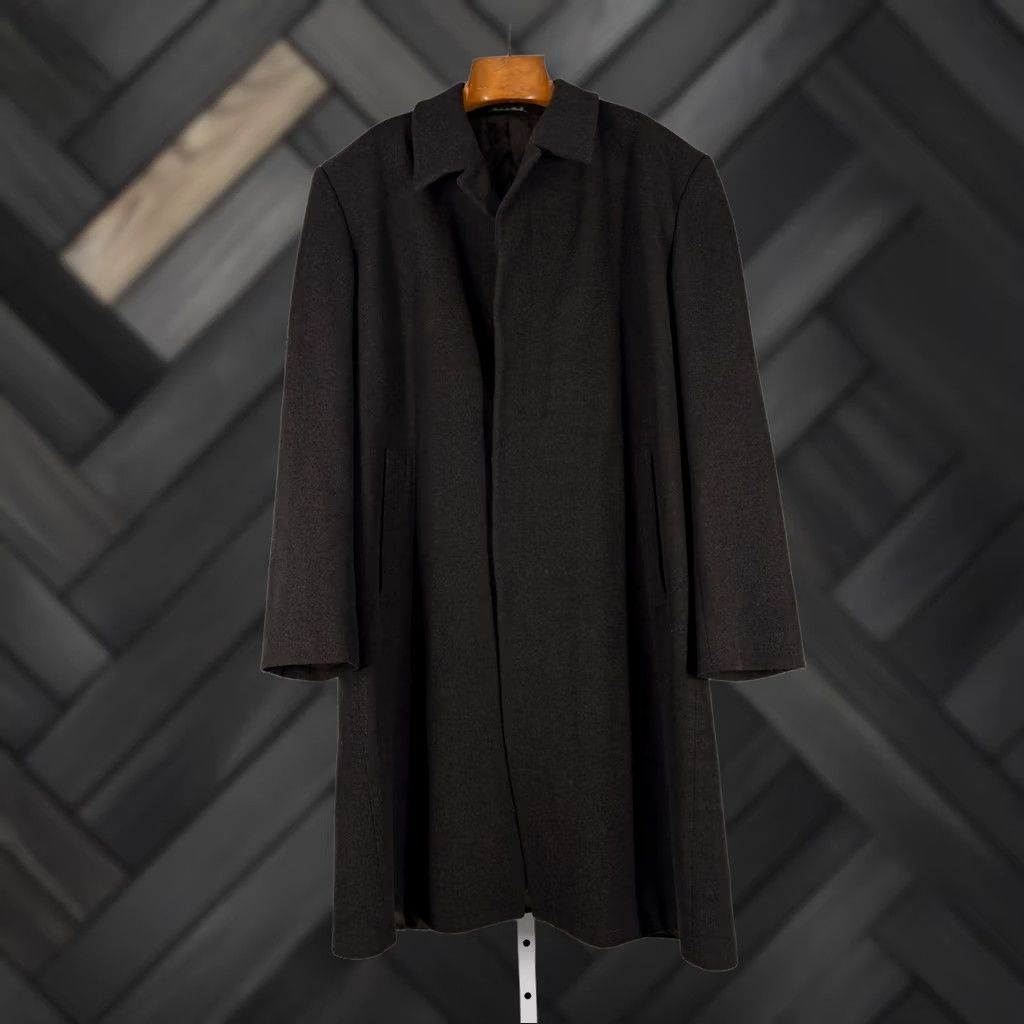 Calvin Klein VINTAGE Calvin Klein Collection Overcoat Mens 46R Long Wool Blend Espresso Brown 90s Runway Archival Mint Size US S / EU 44-46 / 1 - 1 Thumbnail