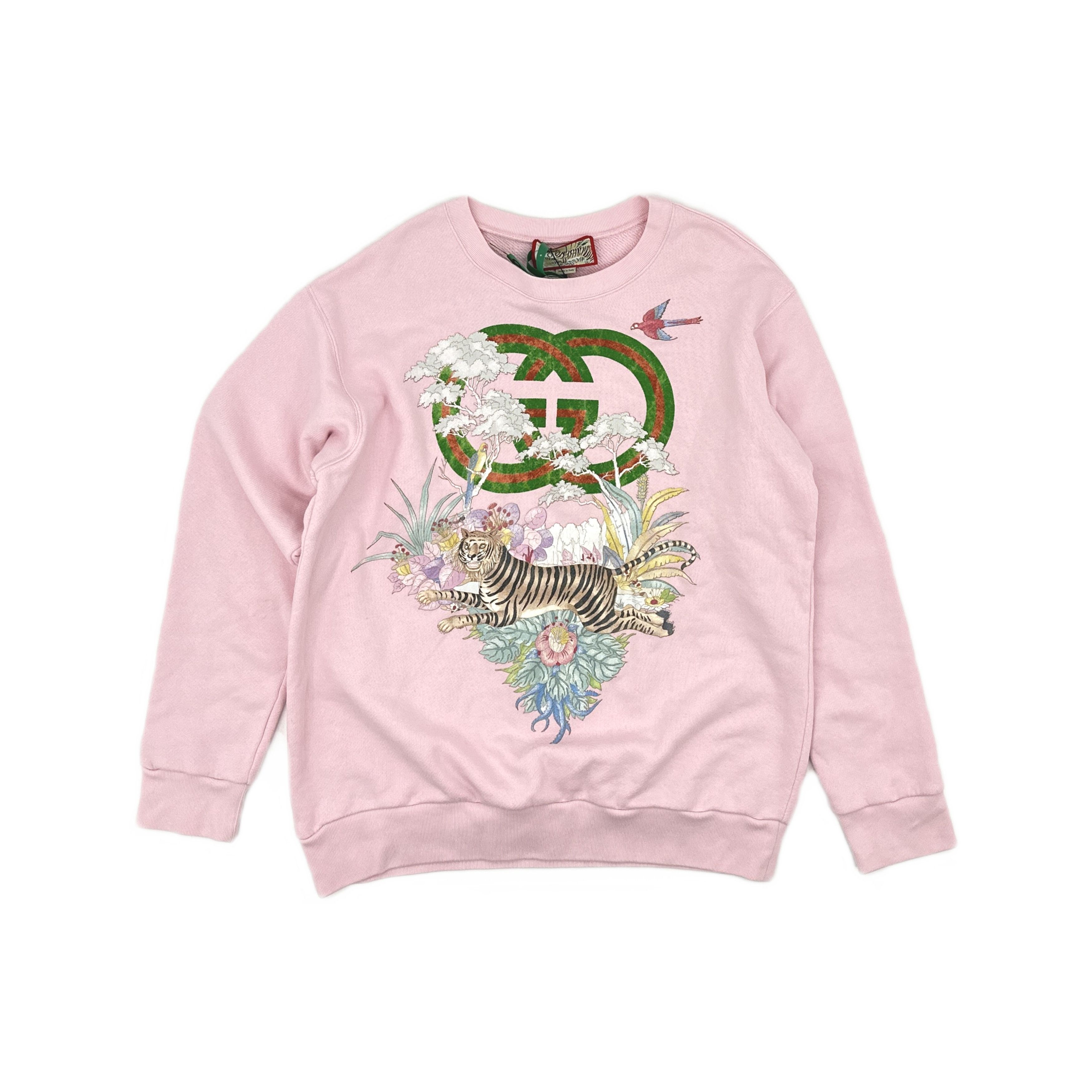 Gucci Gucci Tiger Print GG Sweatshirt Size L Size L / US 10 / IT 46 - 1 Thumbnail