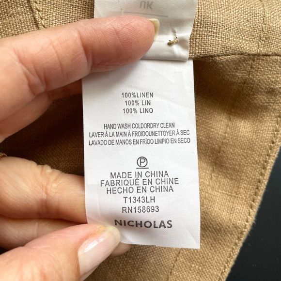 NICHOLAS Nicholas Taupe Linen Crop Top - 10 Size L / US 10 / IT 46 - 8 Thumbnail