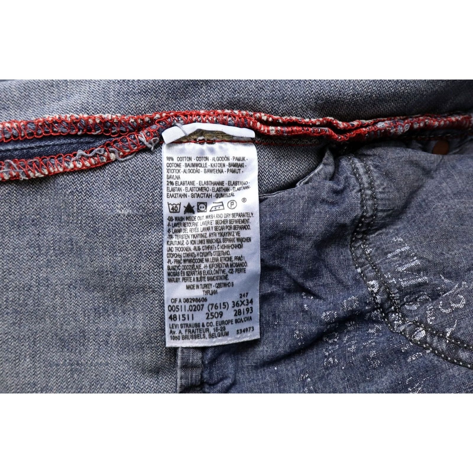 Levi's LEVI'S 511 Slim Jeans Men's W36/L34 Zip Fly Stretch Mid Rise Faded Blue Denim Slim Jeans Mens Regular Waist 36 Inseam 34 Size US 36 / EU 52 - 6 Thumbnail