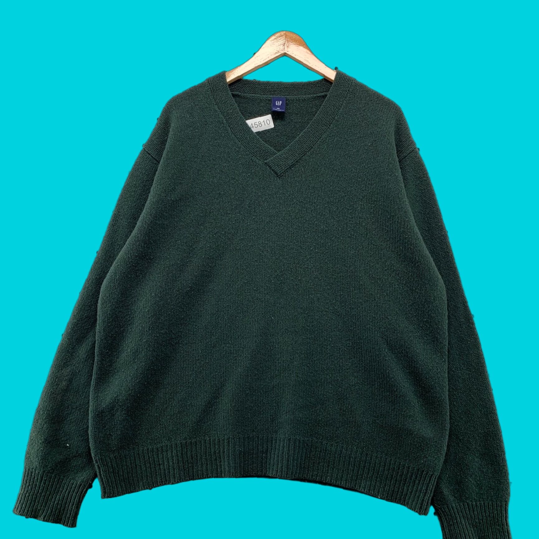 Gap VINTAGE GAP Wool Sweater Mens 2XL Green Wool Angora Blend V Neck Preppy Business Shirt Size US XXL / EU 58 / 5 - 1 Thumbnail