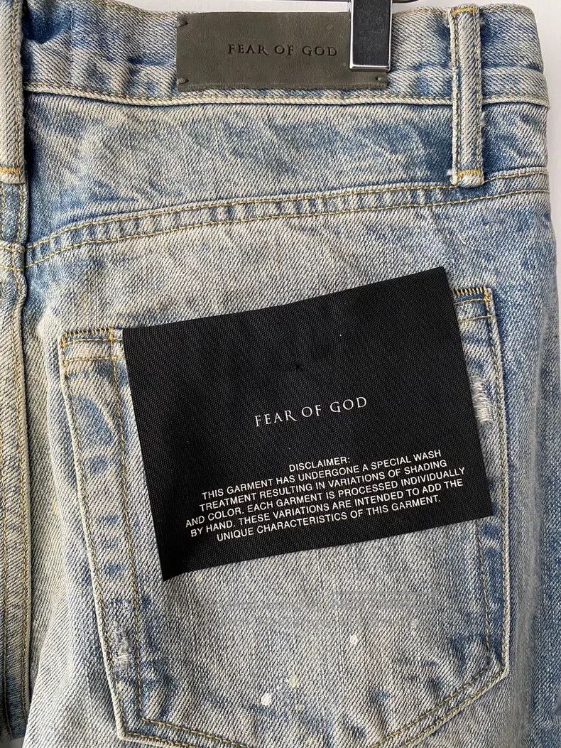 Fear of God Fear of God Blue ink-splashed short-leg zip jeans Size US 30 / EU 46 - 9 Thumbnail