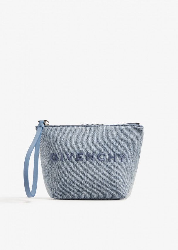 Givenchy o1srvl11e0125 Size: OS / Mini Denim Pouch in Blue Size ONE SIZE - 1 Thumbnail