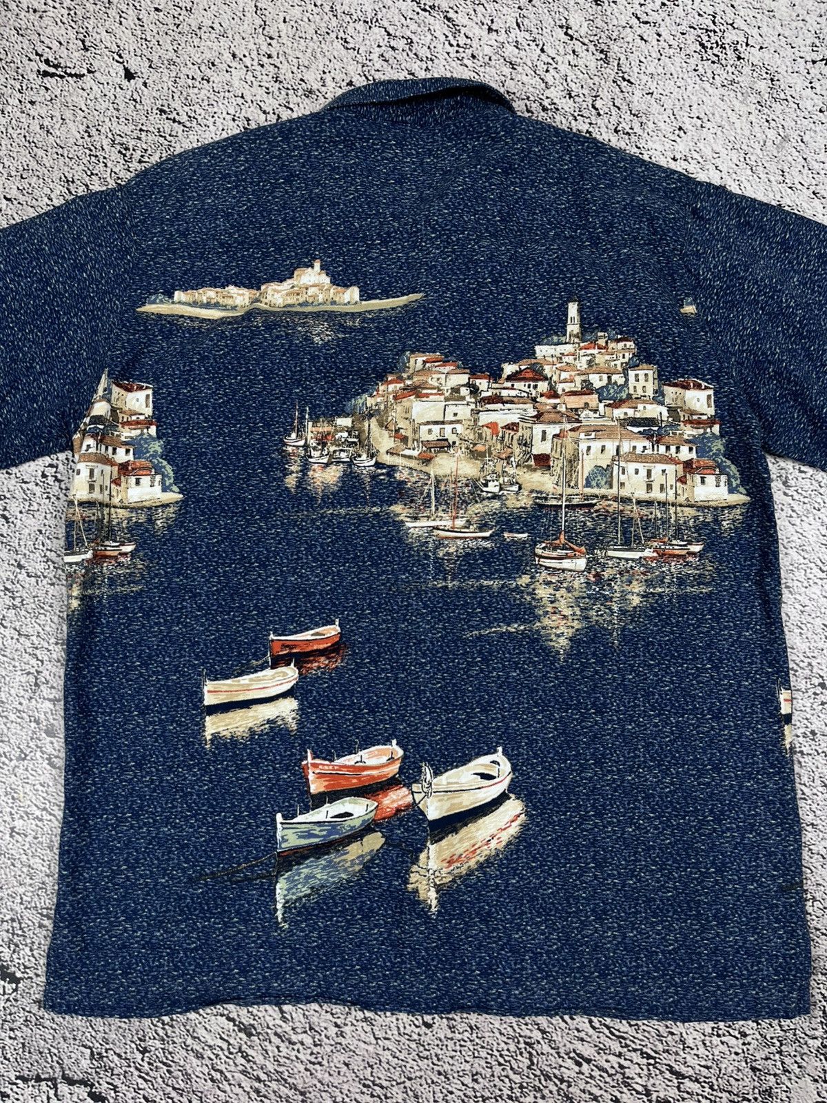 Japanese Brand Vintage Harbor Print Hawaiian Shirt Boats All Over Rayon M Size US M / EU 48-50 / 2 - 8 Thumbnail