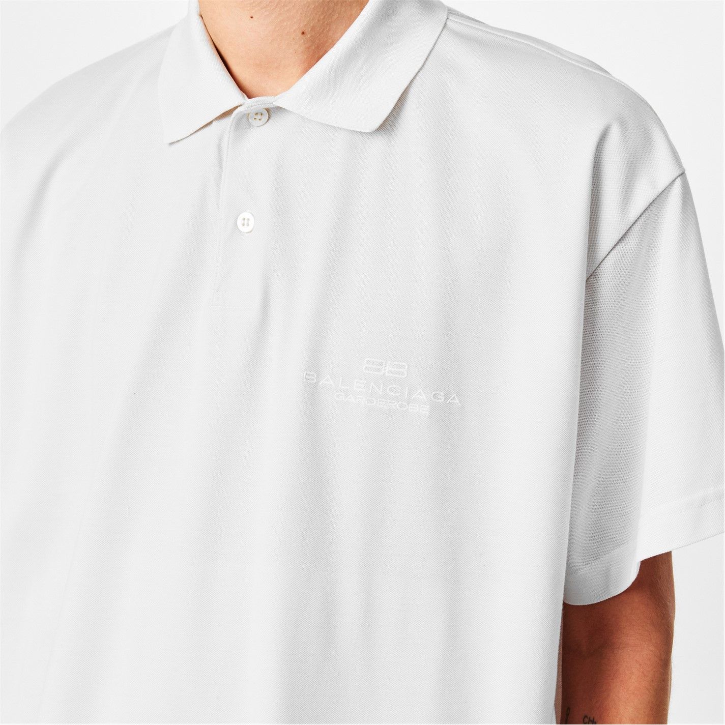 Balenciaga o1g2r1mq0226 Stripe Rugby Polo Shirt In Dirty White Size US L / EU 52-54 / 3 - 6 Thumbnail