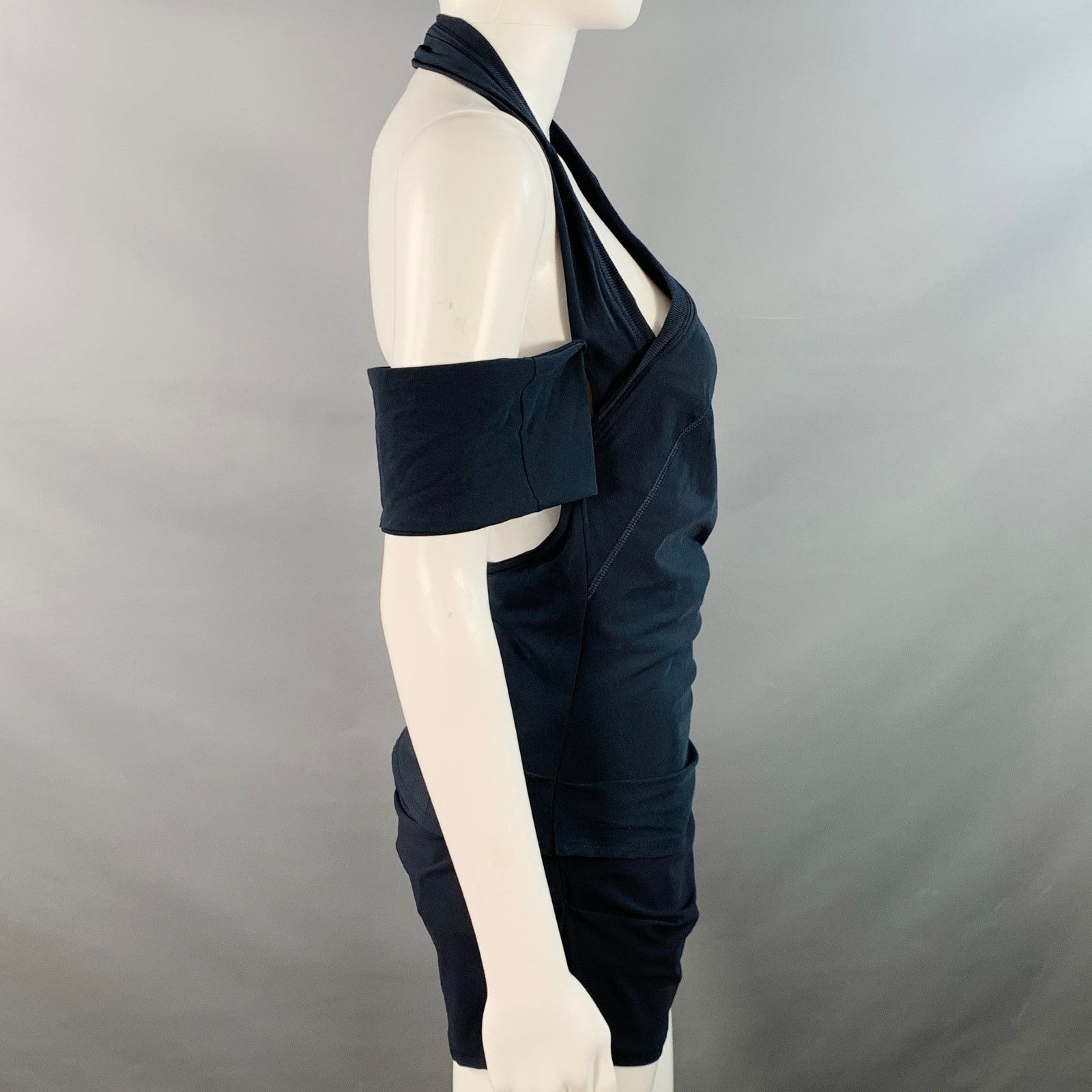 Jacquemus S Navy Polyester Blend Layered Halter Mini Dress Size S / US 4 / IT 40 - 3 Thumbnail