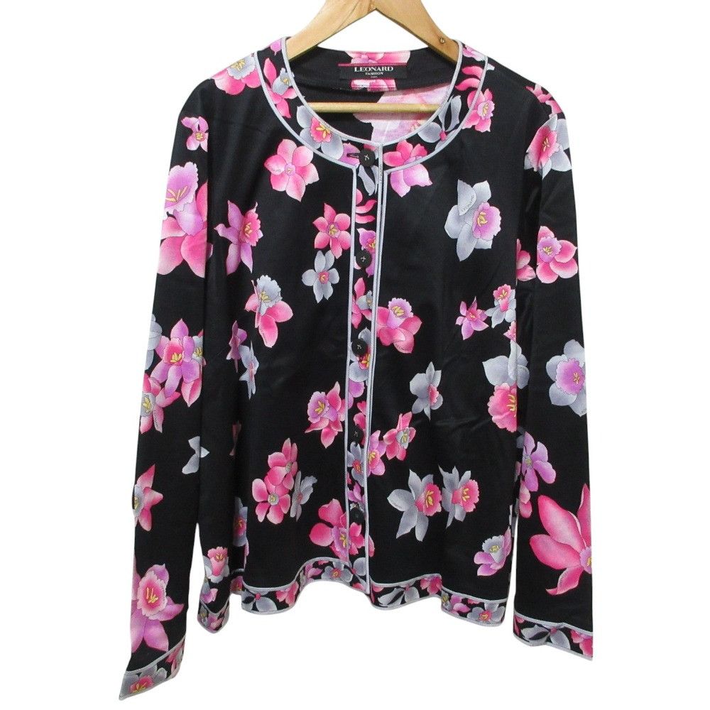 Other Leonard LEONARD FASHION Flower Print Cotton Collarless Jacket Textile Outerwear DUTY FREE for USA Size ONE SIZE - 1 Thumbnail