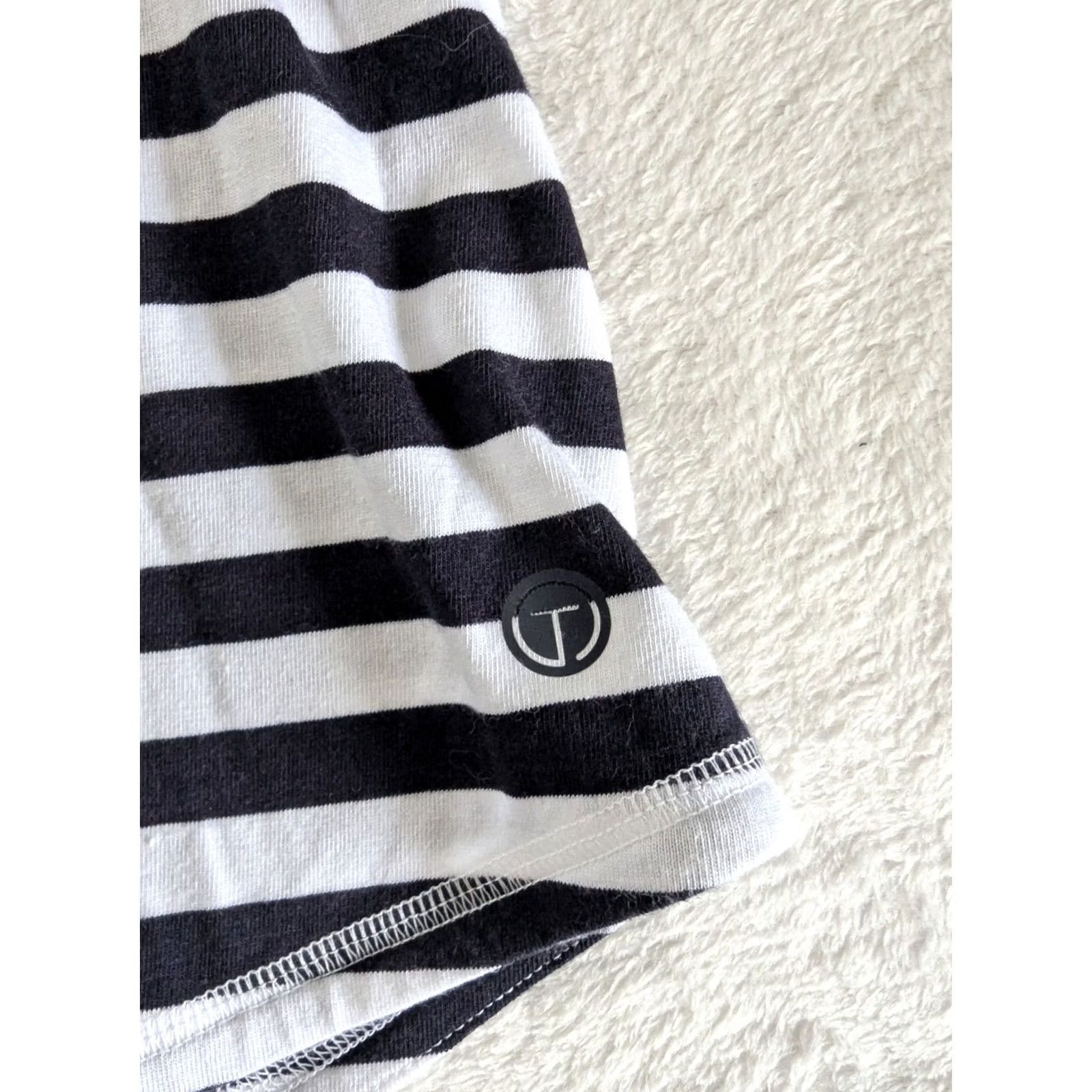 Talbots T By Talbots Striped T-Shirt Cross Back Short Sleeve Top Womens M Navy White Size Med Size M / US 6-8 / IT 42-44 - 4 Thumbnail