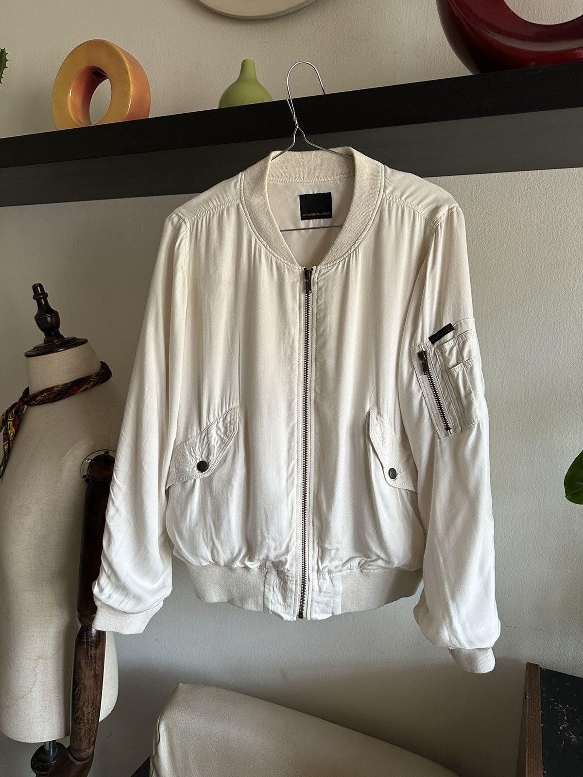 Hysteric Glamour 1990s Hysteric Glamour Silk Blend MA-1 Bomber Jacket Size US S / EU 44-46 / 1 - 4 Thumbnail