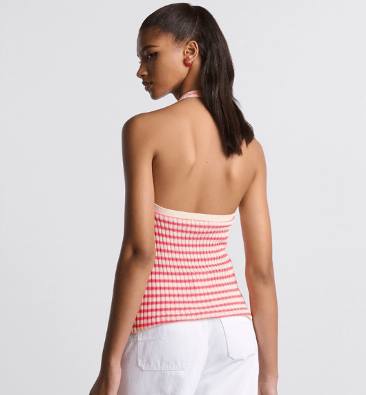 Dior o1w1db10925 444T13 Backless Tank Top in White/Candy Pink Size L / US 10 / IT 46 - 5 Thumbnail