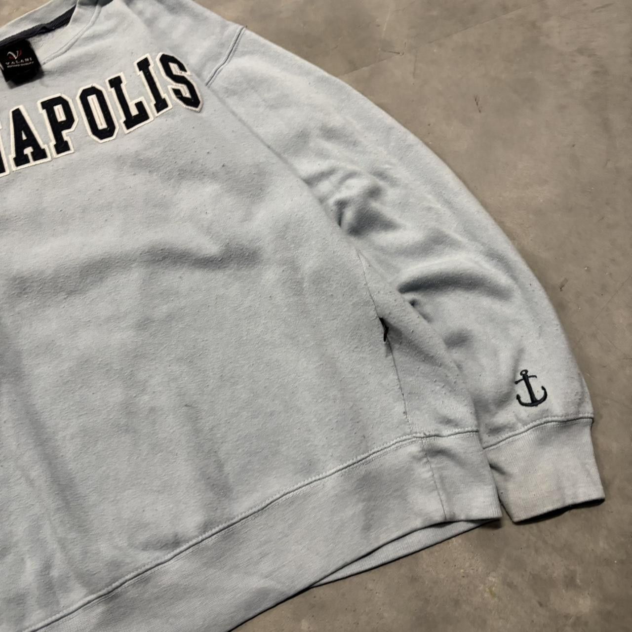 Japanese Brand × Vintage Crazy Vintage Y2K/2000s Light Blue Anapolis Spellout Light Sweater! Size US M / EU 48-50 / 2 - 4 Thumbnail