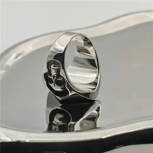 Vintage Lucky Number 13 Solid Skull Ring Size ONE SIZE - 4 Thumbnail