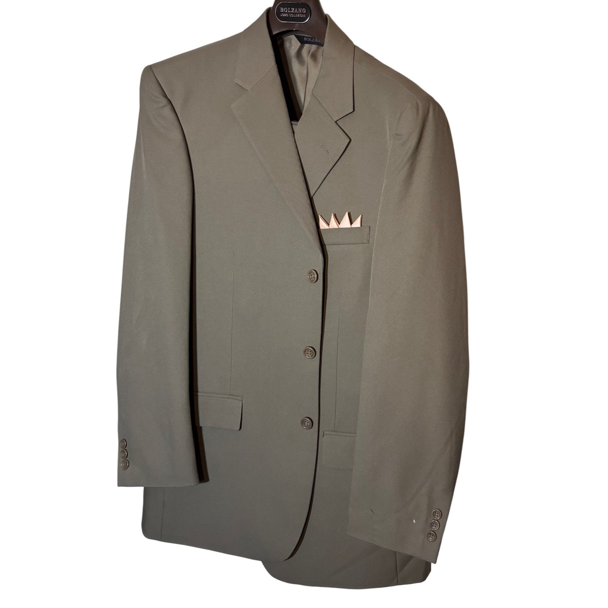 Other Bolzano Men’s Blazer – Size 40R – Taupe with Pink Pocket Squ Size 40R - 4 Thumbnail