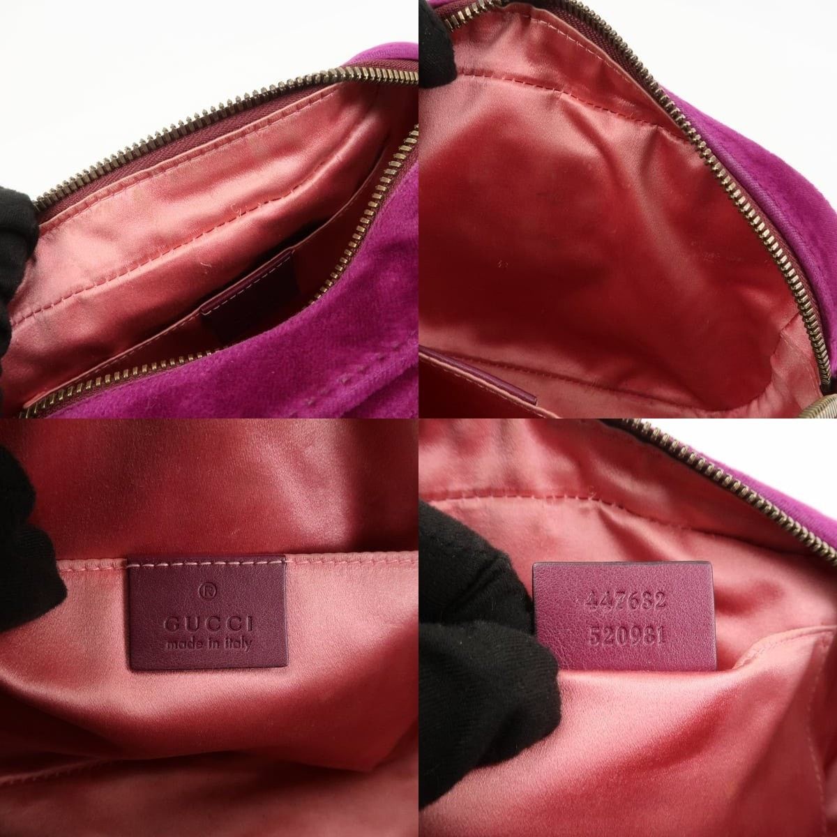 Gucci Gucci GG Marmont Matelasse Velvet Crossbody Bag Purple Size ONE SIZE - 7 Thumbnail