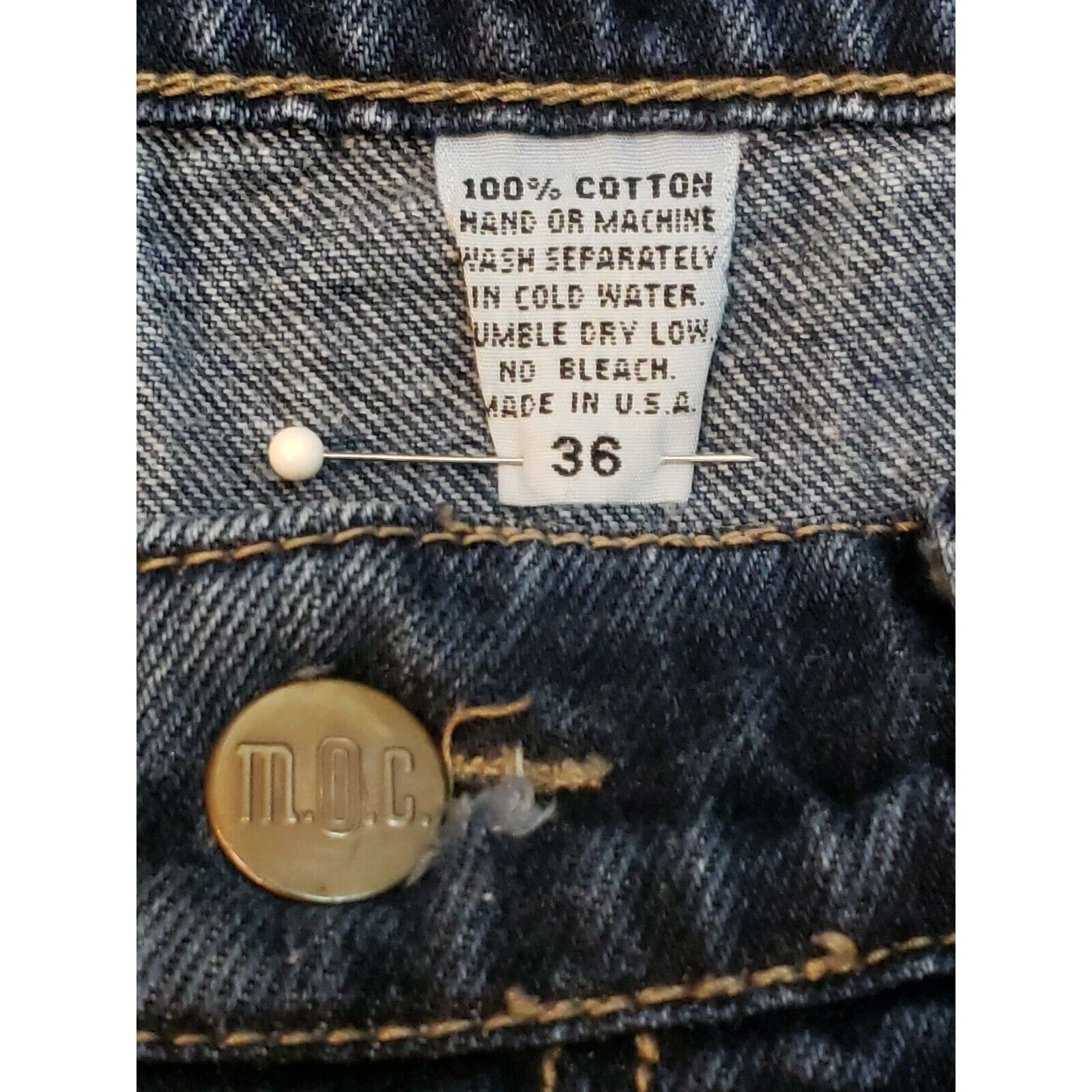 Vintage MOC Tapered Leg Baggy Blue Jeans Mens 36 x 31 80s Hip Hop Sk Size US 36 / EU 52 - 8 Thumbnail