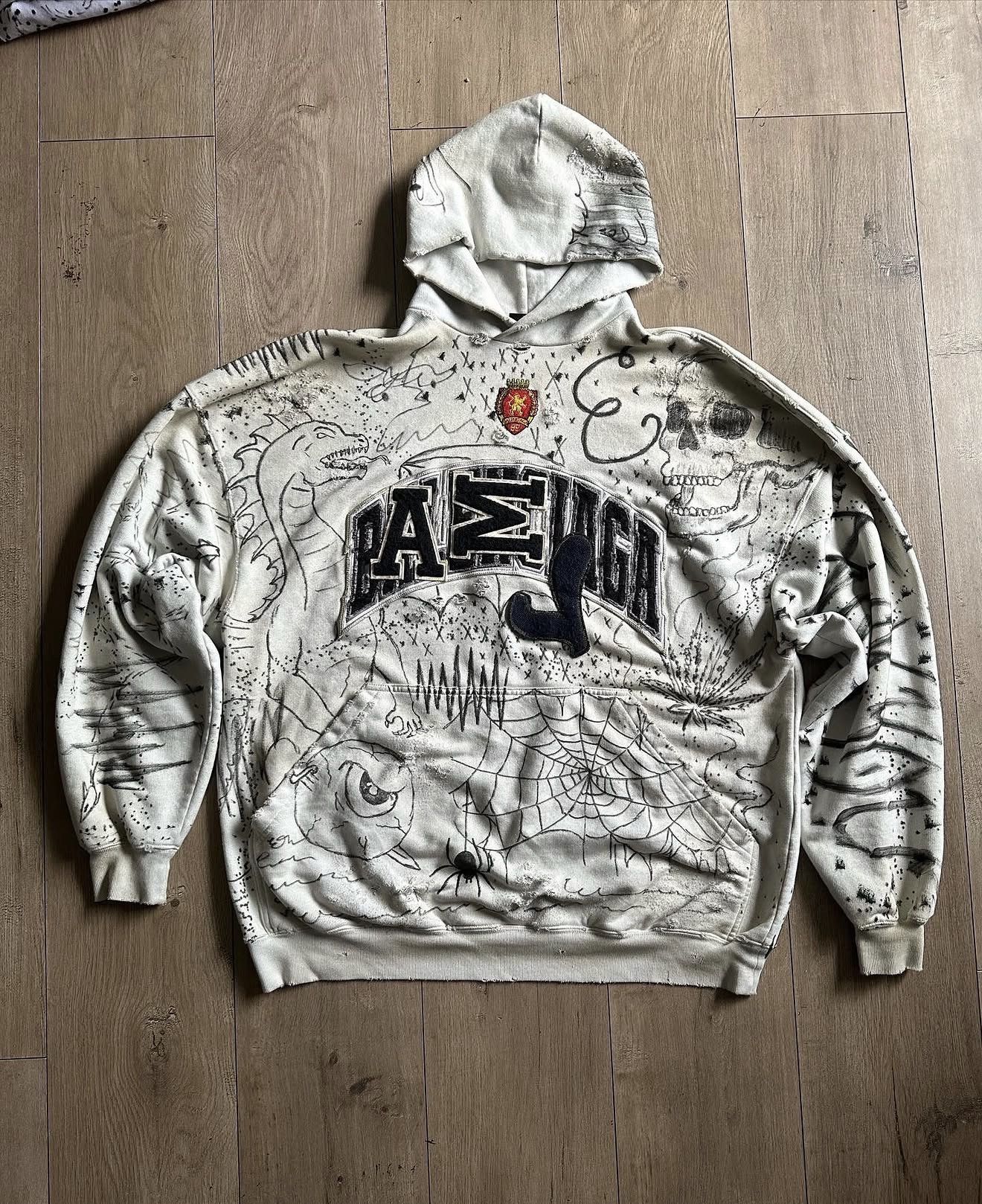 Balenciaga Balenciaga X HOWCOLE ends.rp CUSTOM 1OF1 Skater Hoodie Size US S / EU 44-46 / 1 - 1 Thumbnail