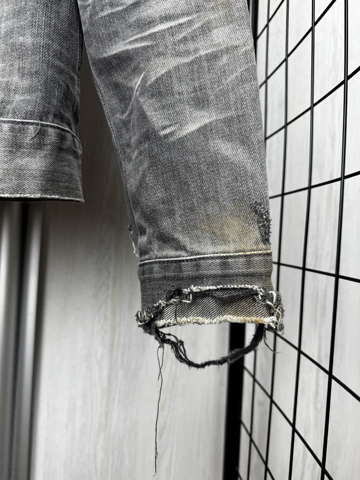 Allsaints Allsaints faded distressed grey gault denim jacket size XS Size US XS / EU 42 / 0 - 4 Thumbnail