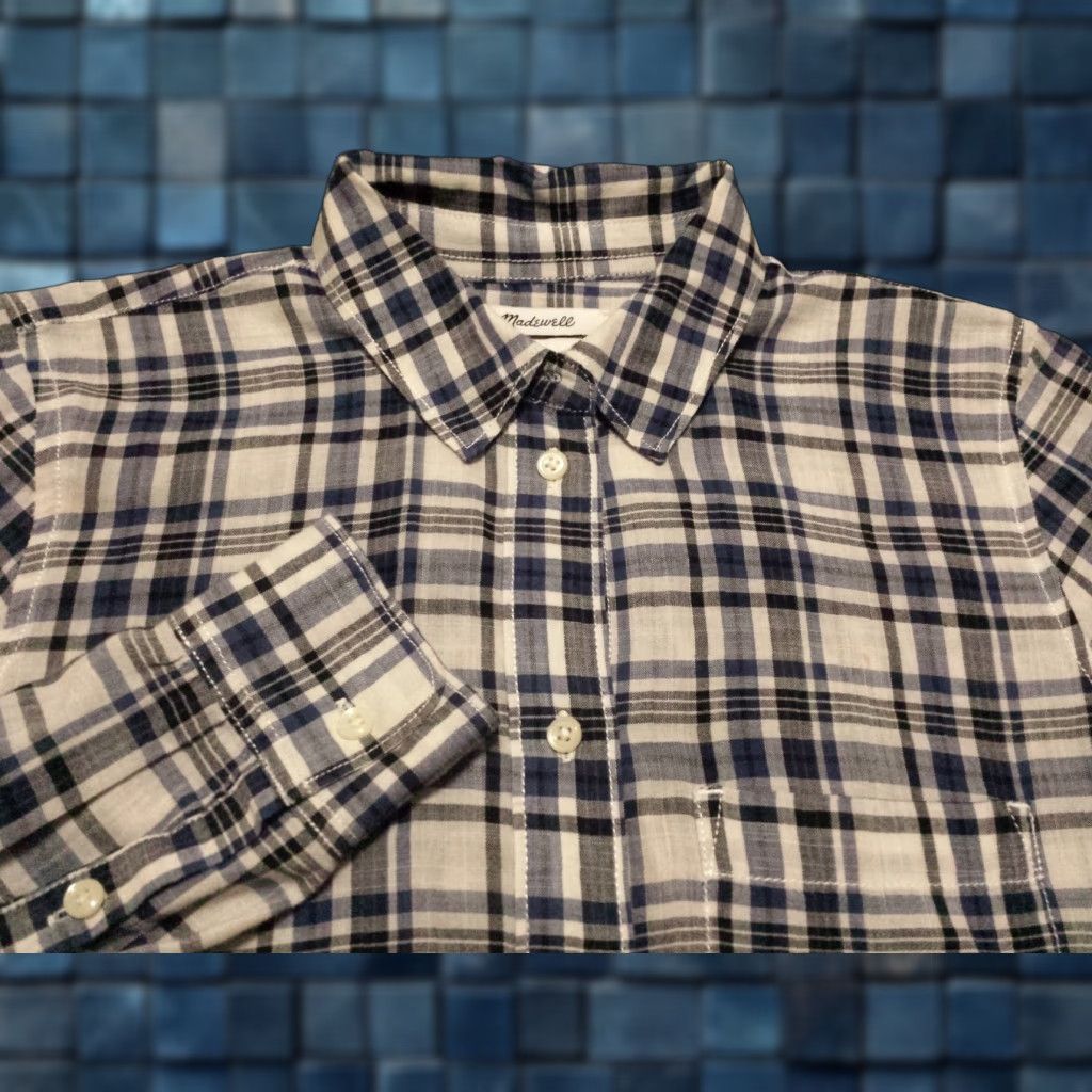Madewell Madewell Womens XS Shirt Long Sleeve Button-Front Multicolor Plaid Check Slim Size XS / US 0-2 / IT 36-38 - 1 Thumbnail