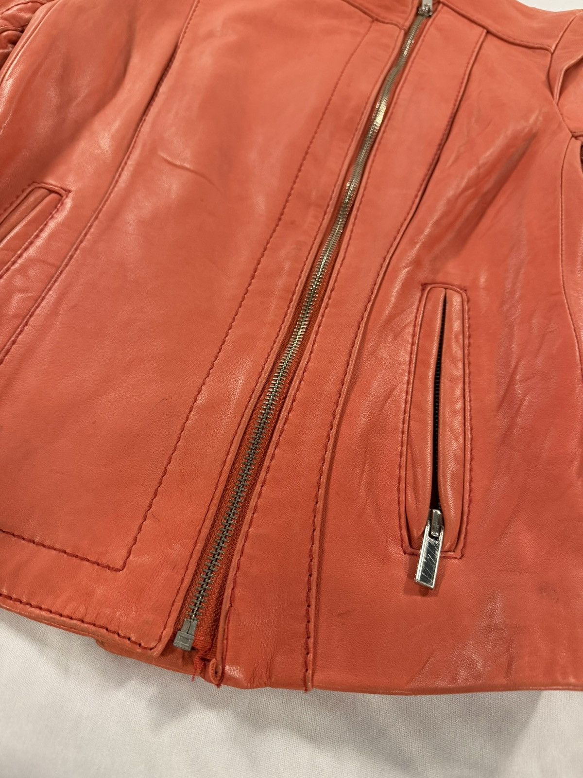 Neiman Marcus Neiman Marcus Exclusive Pink Leather Peach Biker Jacket S Size S / US 4 / IT 40 - 7 Thumbnail