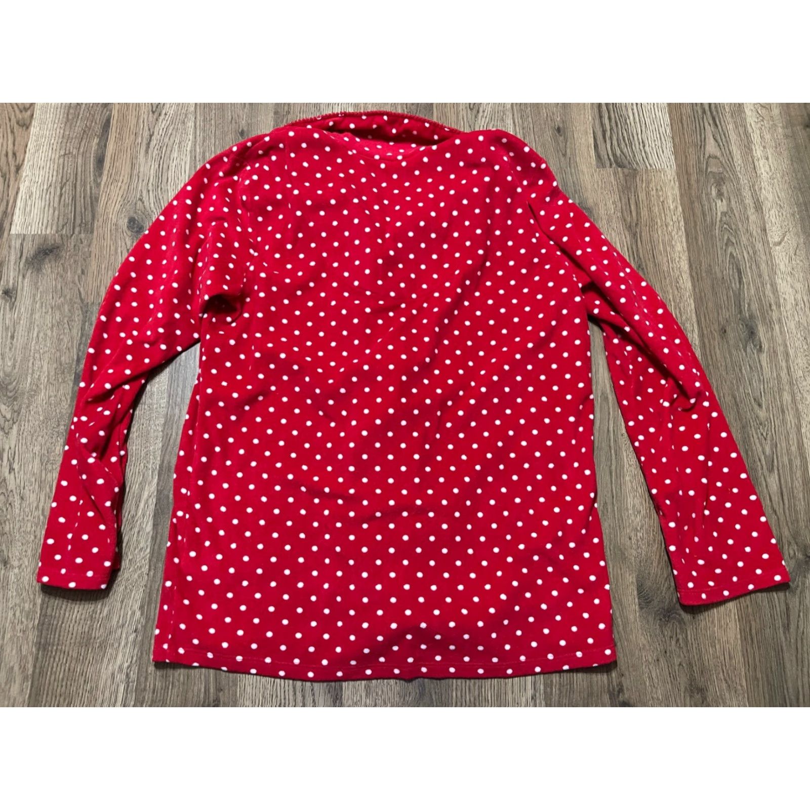 Croft & Barrow VINTAGE Croft & Barrow Shirt Womens XS Red White Polka Dots button Up Sleepwear Size XS / US 0-2 / IT 36-38 - 2 Thumbnail
