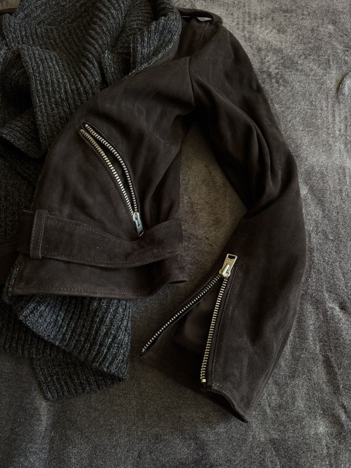 Allsaints All saints suede wrap biker brown jacket y2k NEW Size M / US 6-8 / IT 42-44 - 12 Thumbnail