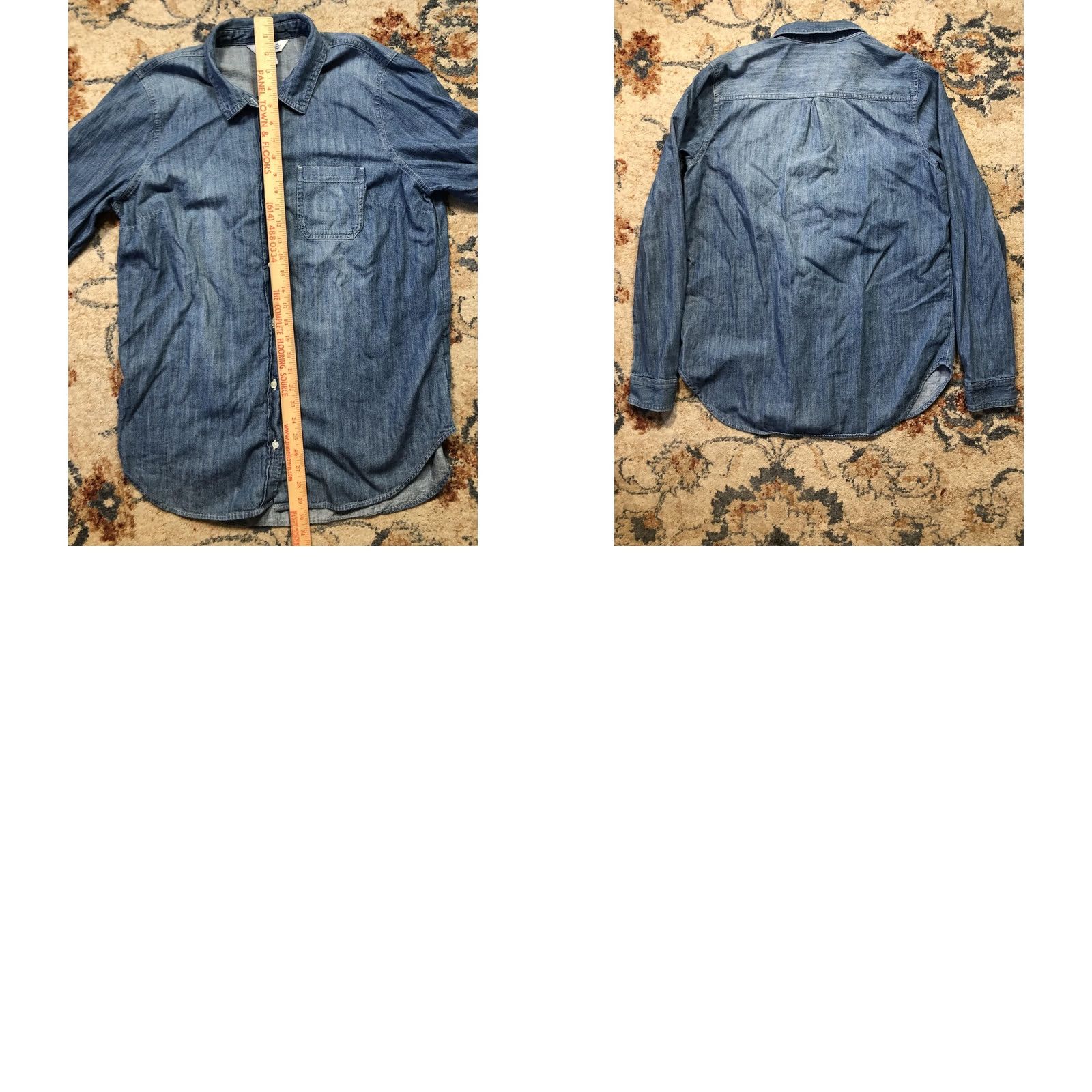 Old Navy VINTAGE Old Navy Shirt Mens LT Blue Denim Long Sleeve Button Down Classic Pocket Size US L / EU 52-54 / 3 - 8 Thumbnail