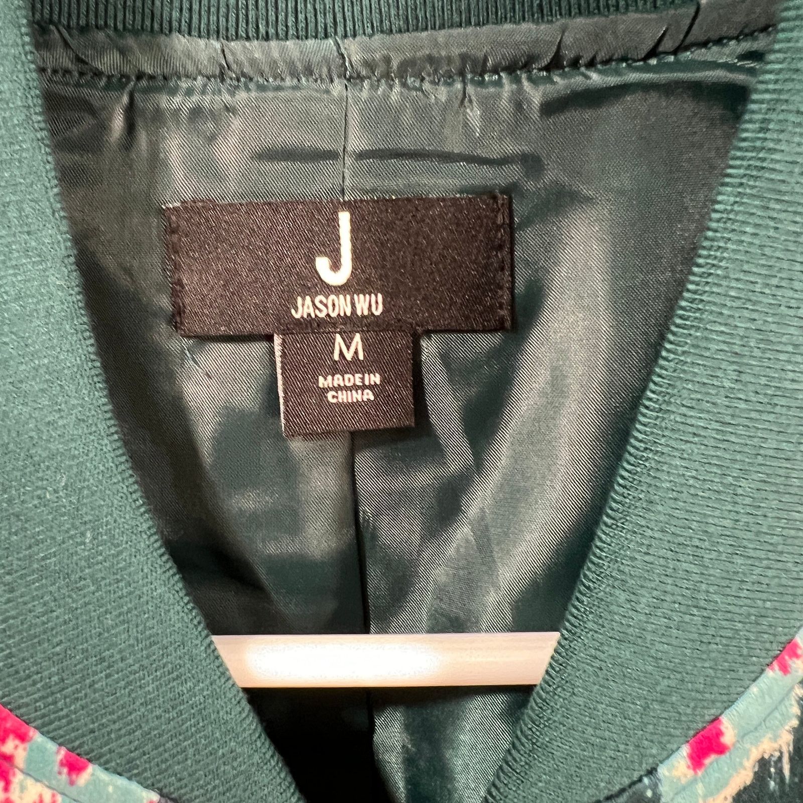 Other J Jason Wu Printed Abstract Floral Bomber Jacket Teal Size M / US 6-8 / IT 42-44 - 3 Thumbnail