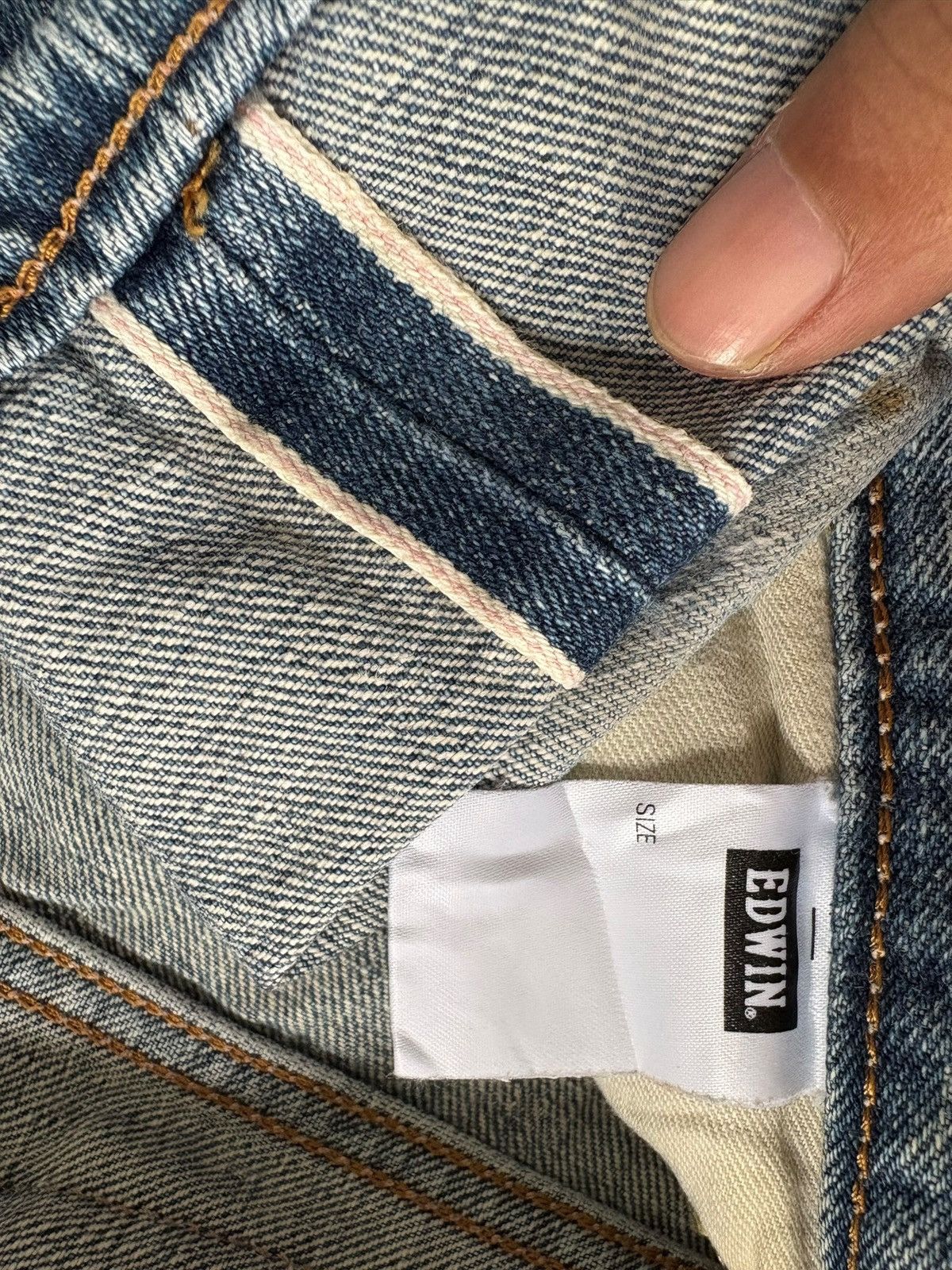 Edwin Vintage Edwin 505X Selvedge Faded Distress Baggy Jeans Size US 34 / EU 50 - 4 Thumbnail