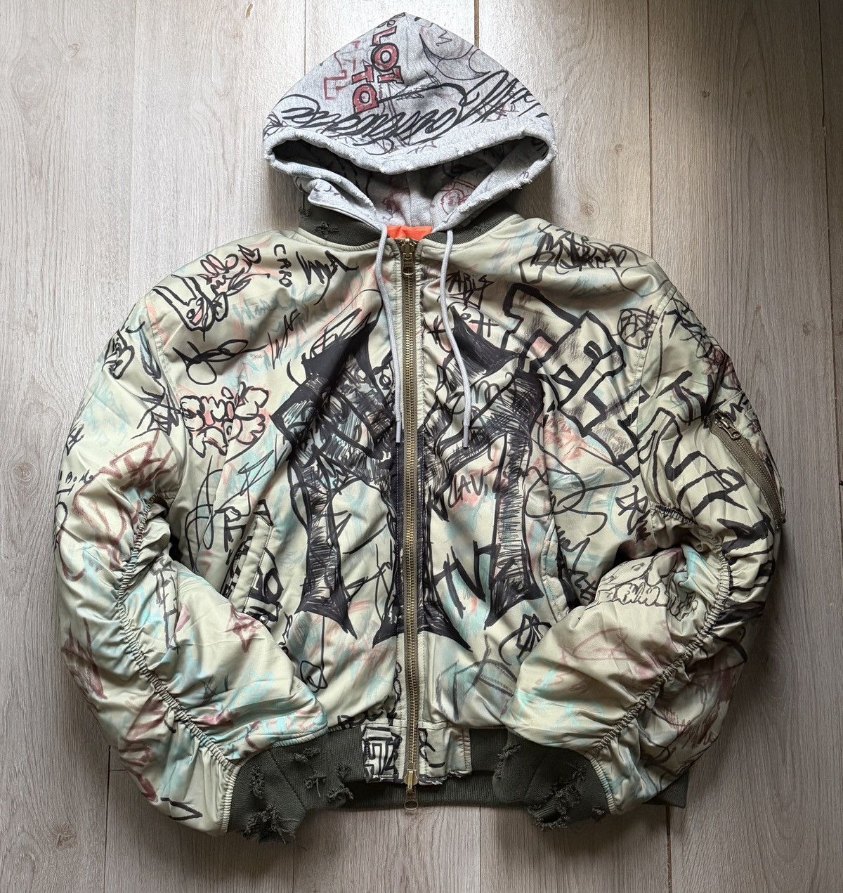 Mowalola Mowalola Graffiti Print Bomber Jacket Size US XL / EU 56 / 4 - 1 Thumbnail