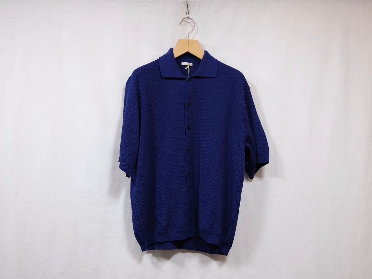 Ulterior ULTERIOR” TWISTED LOOSE MILANO RIB KNIT POLO ROYAL BLUE Size US M / EU 48-50 / 2 - 1 Thumbnail
