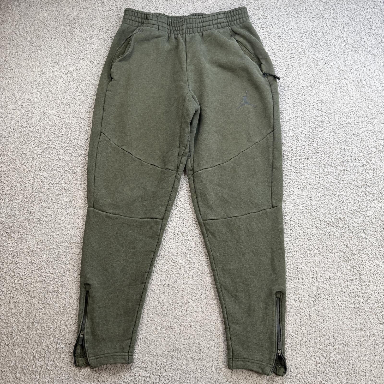 Jordan Brand Jordan Olive Green Fleece Jogger Sweatpants Mens S Zip Ankle Size US 30 / EU 46 - 1 Thumbnail