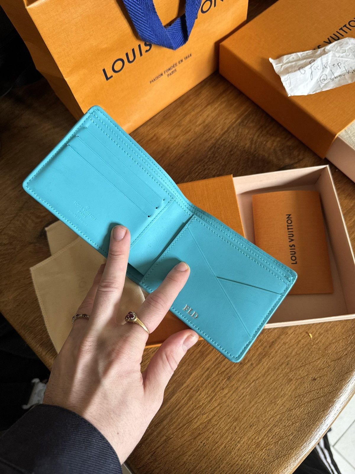 Louis Vuitton × Pharrell Louis Vuitton Pharrel Tiffany blue Wallet 100% leather Size ONE SIZE - 6 Thumbnail