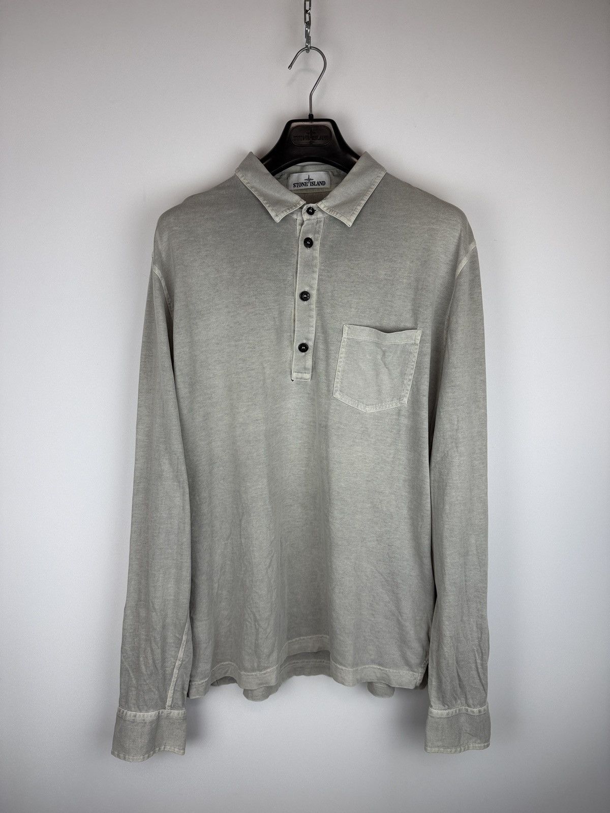 Stone Island Grey Stone Island long-sleeves polo Size US XXL / EU 58 / 5 - 1 Thumbnail