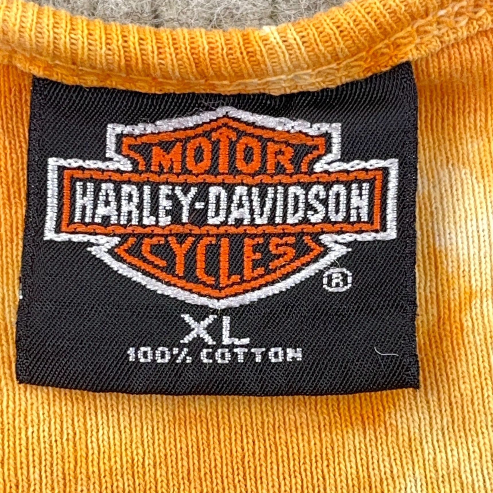 Harley Davidson VINTAGE Harley-Davidson Shirt Women XL Orange Tee 90s 1999 Tir Dye Spellout - Harley-Davidson Shirt Women XL Orange 90s 1999 Tir Dye Spellout Size XL / US 12-14 / IT 48-50 - 3 Thumbnail