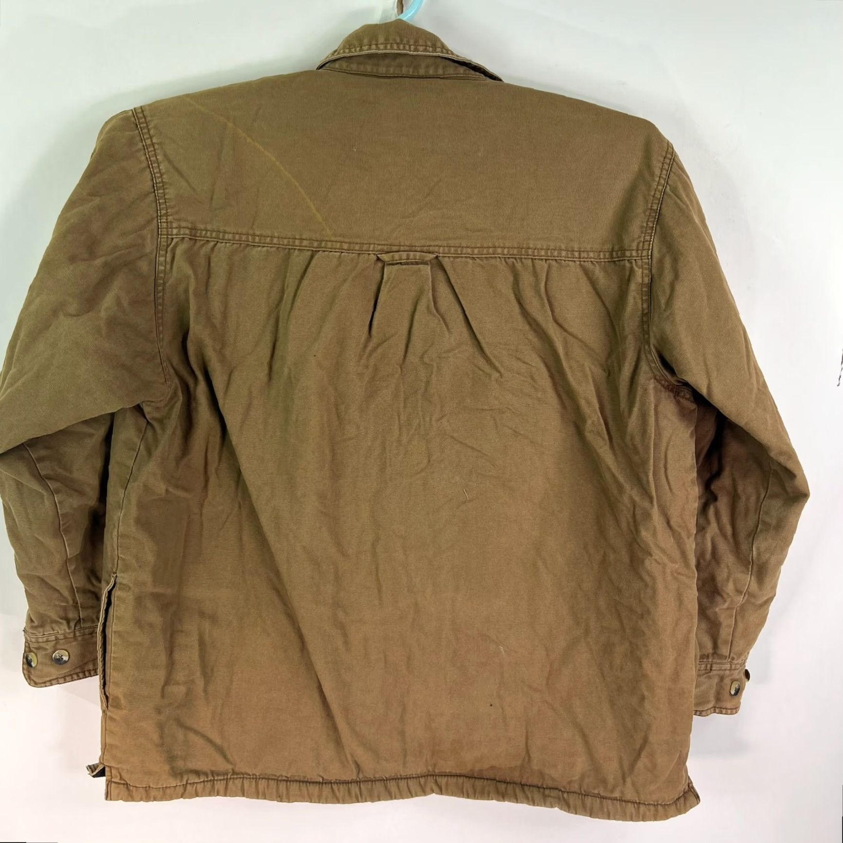 Vintage Buckhorn River Button-Up Shirt Mens L Brown Lined Flece Long Sleeve Canvas Cotton Polyester 48 in Chest Casual Travel Workwear Sized Regular Mens Size US L / EU 52-54 / 3 - 7 Thumbnail