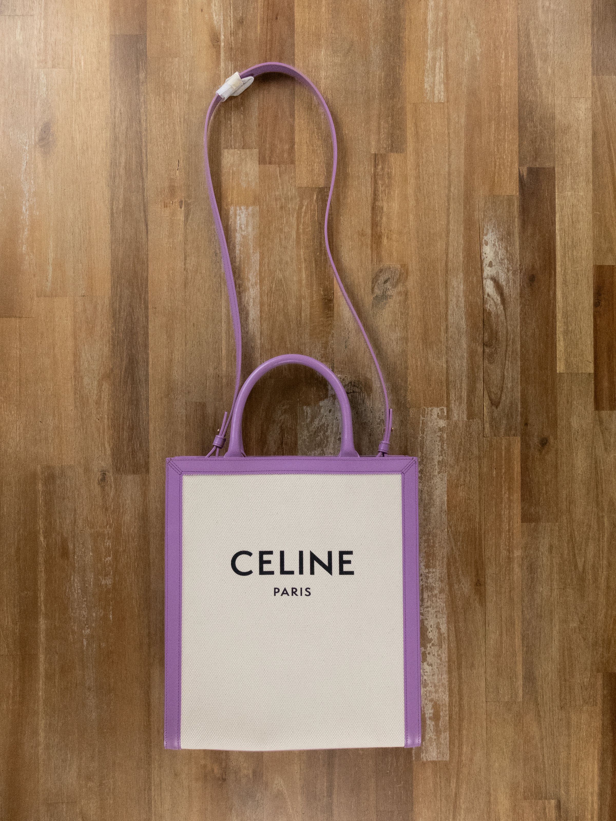 Celine CELINE Small Vertical mauve purple canvas leather tote bag q Size ONE SIZE - 2 Thumbnail