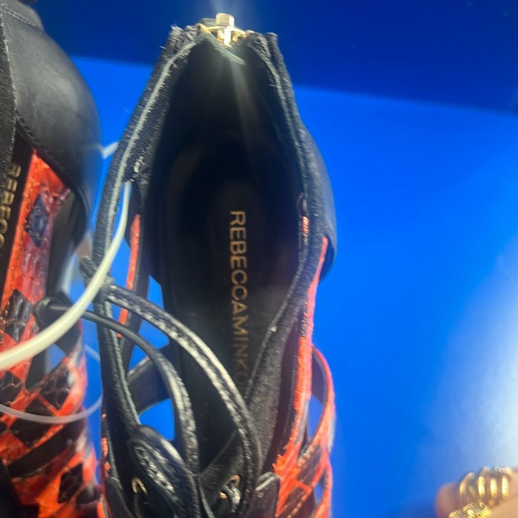 Rebecca Minkoff Nib Rebecca Minkoff Black Red Snake Print Lace High Heels Booties 36 / 6 Size US 6 / IT 36 - 6 Thumbnail