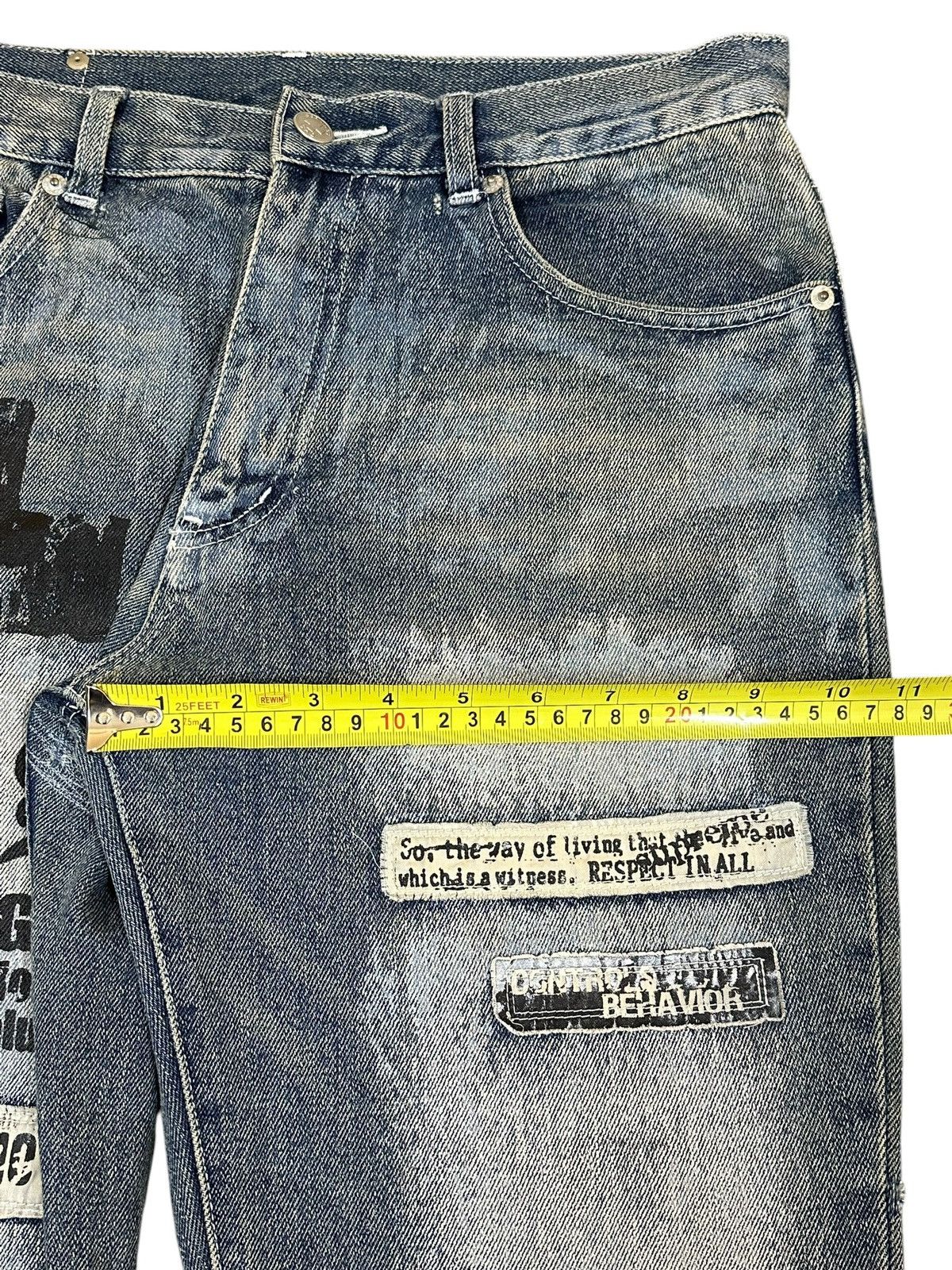 If Six Was Nine Vintage Japanese Brand Punk Embroidered Style Wide Leg Jeans Size US 31 - 14 Thumbnail