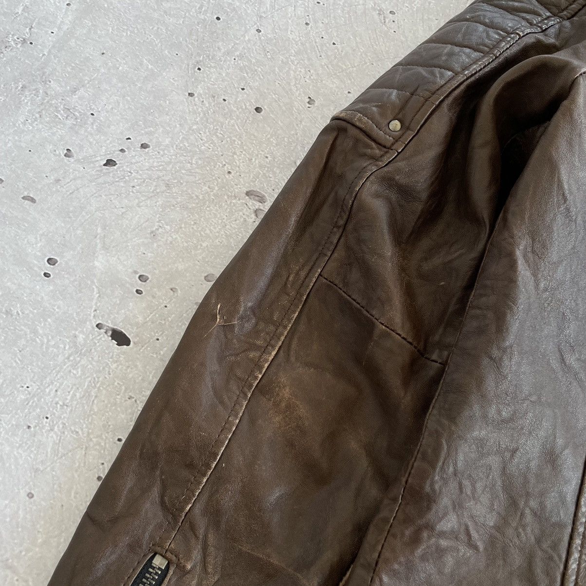 Vintage distressed leather jacket style y2k japanese