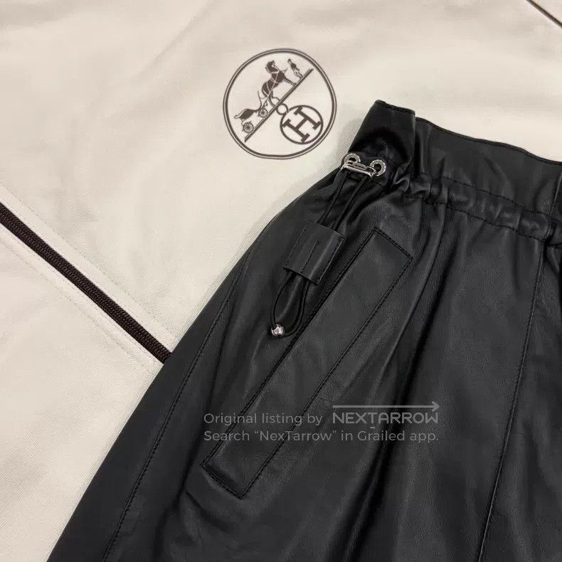 Hermes Hermes Black Flower Bud Leather Short Pants Size 25" / US 0 / IT 36 - 3 Thumbnail