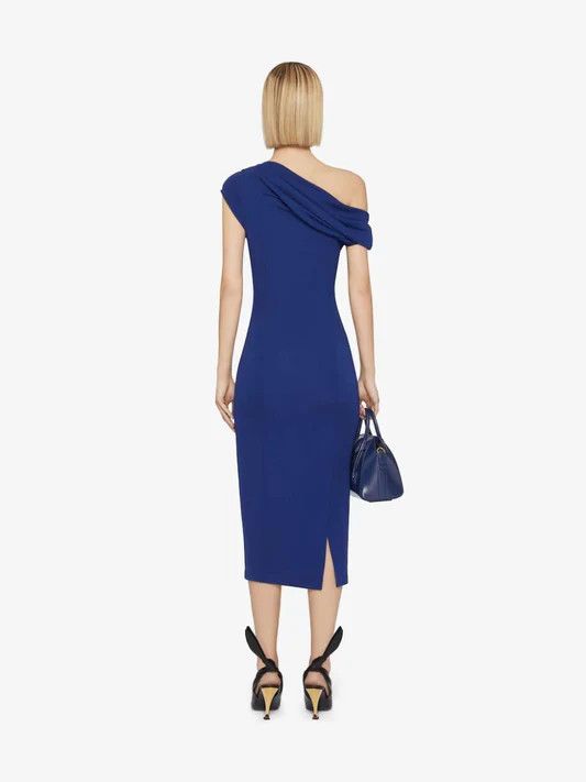 Givenchy o1n1vont0326 Sapphire Asymmetric Draped Dress in Blue Size XS / US 0-2 / IT 36-38 - 3 Thumbnail