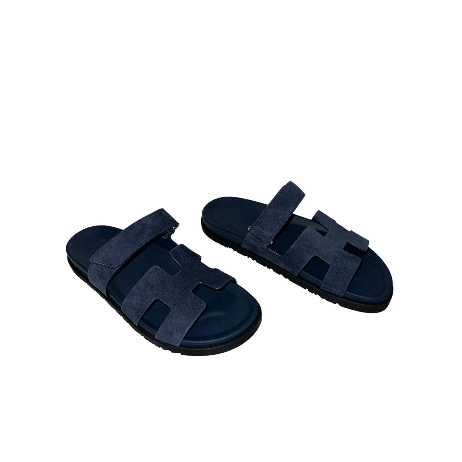 Hermes Hermes Chypre Sandal Blue Celeste Dark Suede Logo Strap Size US 12 / IT 42 - 4 Thumbnail