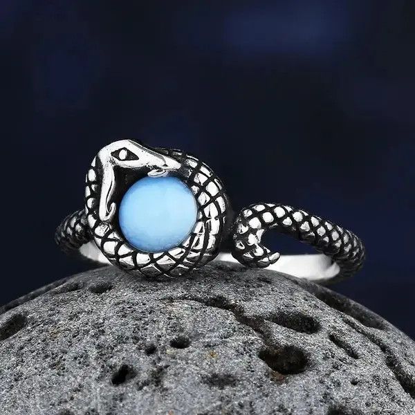 Japanese Brand Snake Ring With Stone Size 7 8 9 10 11 Size ONE SIZE - 4 Thumbnail