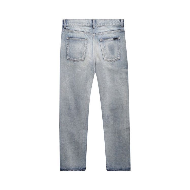 Saint Laurent Paris o1s1wg110924 Straight Jeans High Waist in Light Fall Blue Size US 29 - 2 Thumbnail