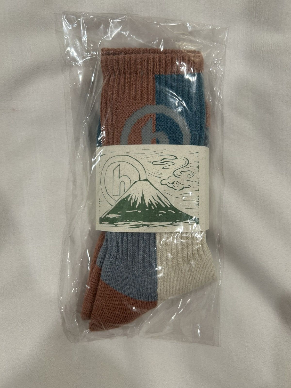 HIDDEN Hidden NY Socks Patchwork Made in Japan Auburn Ocean Natural Size ONE SIZE - 1 Thumbnail